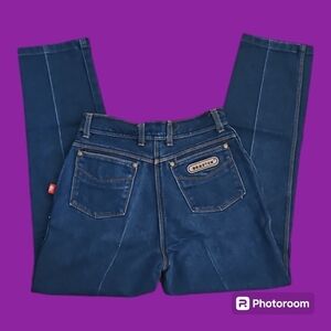 Vtg BRAXTON 1980s Junior High Rise Stretch Blue Denim Ankle Jeans